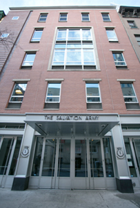 The Salvation Army Times Square Worship Center is located in midtown Manhattan.